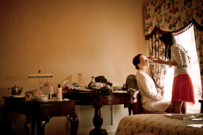 bride getting make up done bride getting make up done